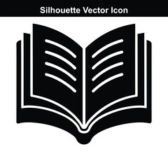  Open book vector illustration with blank pages.