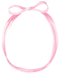 Watercolor bow frame collection featuring coquette style ribbons in blush tones, ideal for cute card designs, decorative borders, and digital crafts.