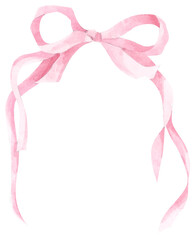 Watercolor bow frame collection featuring coquette style ribbons in blush tones, ideal for cute card designs, decorative borders, and digital crafts. © Khaneeros