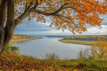 Cape Girardeau Missouri Landscape: A View of the Mississippi River in Fall 2020