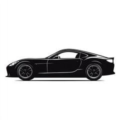 Naklejka premium Car Silhouette Icon. Illustration of Sport Vehicle in Isolated Silhouette