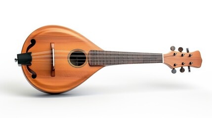 Detailed hyperrealistic image of a mandolin studio setting instrument photography artistic presentation close-up musical culture