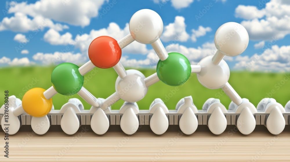 Poster digital spectrometer screen analysis of molecular structures nature environment 3d rendered visuals 