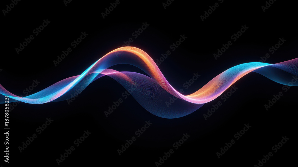 Poster wave-like abstract digital art with futuristic vibes.