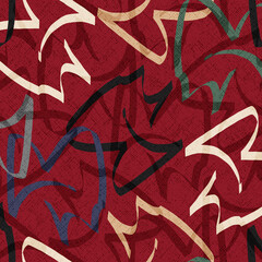Seamless hand drawn, geometric, abstract pattern.  Watercolor geometric, pattern for fabric, apparel. Unique abstract, geometric design. Modern wallpaper, carpet, shawl, scarf, etc pattern background.