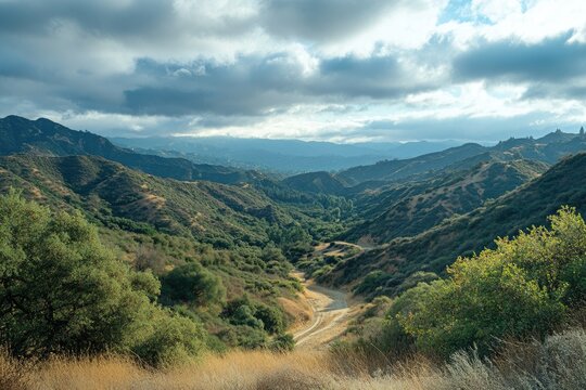 Topanga Canyon View in California during Drought Season