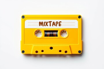 A retro vintage cassette tape with the handwritten text Mixtape.
