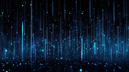 Abstract Digital Data Stream with Glowing Blue Lines