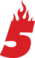 5 Five Number Fire Top Flame