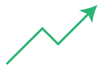 Graph going Up and Down sign with green and red arrows vector. Flat design vector illustration concept of sales bar chart symbol icon with arrow moving down and sales bar chart with arrow moving up