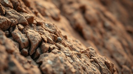 Close-Up of Rugged Rock Texture: A Detailed Insight into Nature's Geology and Erosion Patterns