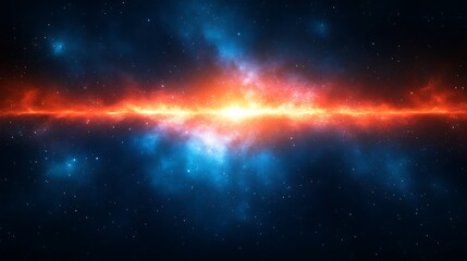 Fototapeta premium Cosmic Nebula Red And Blue Galactic Glow