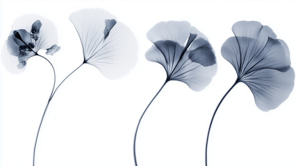 Artistic x-ray ginkgo scan set with transparent healing veins