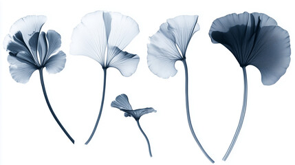 Elegant x-ray ginkgo leaf pack with medicinal radiograph effect