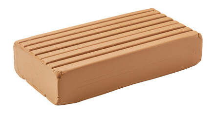 Isolated Brown Clay Block