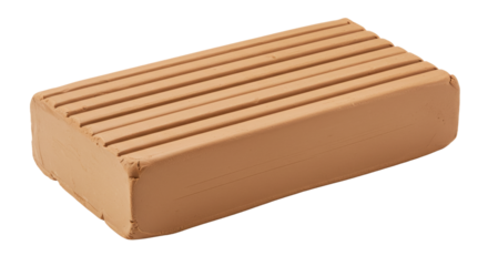 Isolated Brown Clay Block