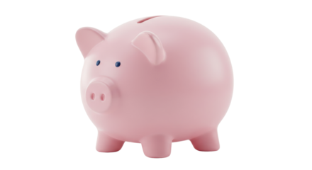 Isolated Pink Piggy Bank