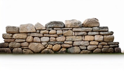 ancient stone wall isolated on white background perfect for historical or nature themed projects and designs