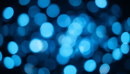 Abstract Blue Bokeh Light Background with Soft Glow and Sparkle