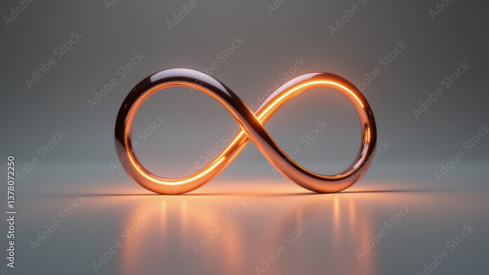 Poster the image features a three-dimensional representation of an infinity symbol with a modern twist, set