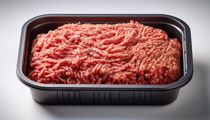 freshly ground meat in a plastic container ready to cook and add to your favorite recipe providing a versatile ingredient for nutritious meals