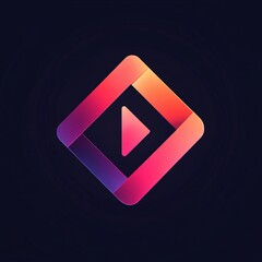 Vibrant Woven Media Play Button Logo for Creative Branding