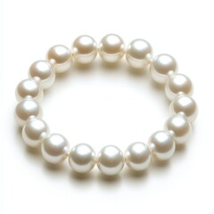Obraz premium Elegant Pearl Bracelet Luxurious White Pearls Arranged in a Circle Perfect for Jewelry Advertising