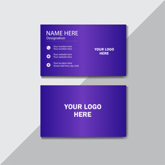 Business Card Simple clean and professional template vector design With  Violet color. 
