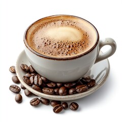 Obraz premium A cup of black coffee beverage drink beans.