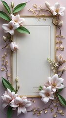 A harmonious white lily and orchid frame, enhancing visuals with a pure aesthetic.