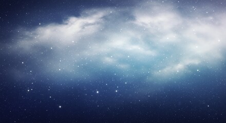 Obraz premium 星雲の中に溶け込む深い青と柔らかな白いイラスト