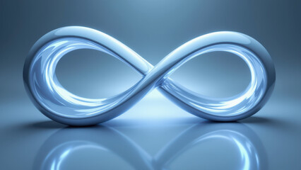 Futuristic, abstract design with loops forming a digital infinity symbol.