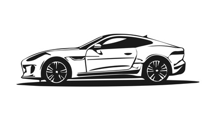 Black sports car vector illustration isolated on white background
