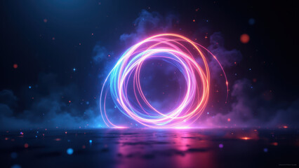 Futuristic abstract design with vibrant lights.