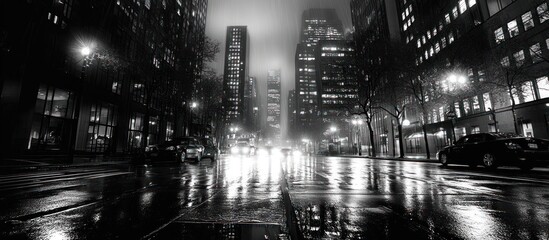 Rainy Night City Street