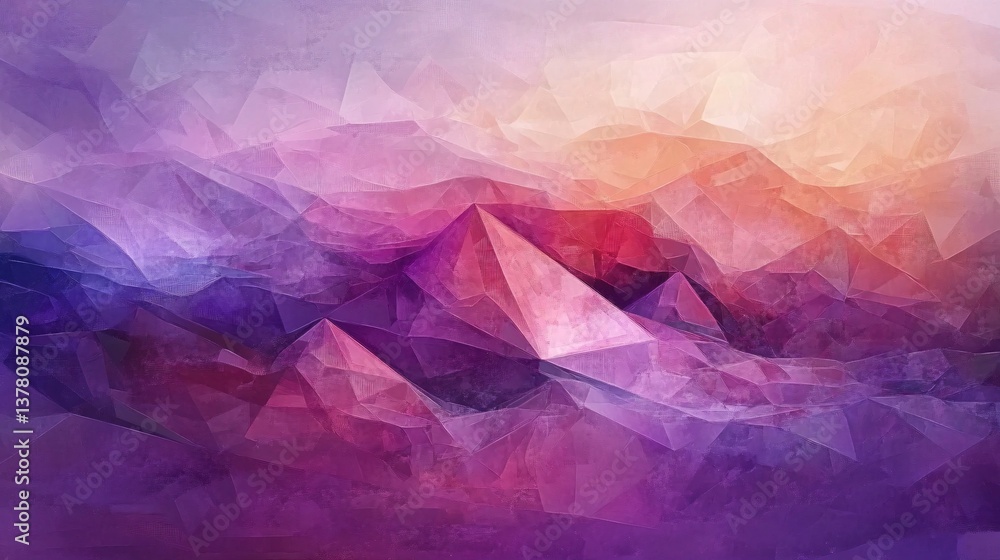 Aufkleber shades of purple with triangular geometric patterns in abstract design
