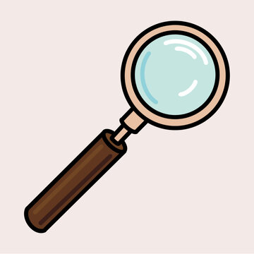 Minimalist Zoom and Search Magnifying Glass Vector Illustration. Critical Thinking Concept. Exploring Ideas and Seeking Answers