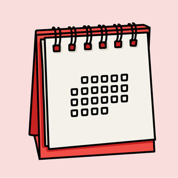 Pastel Spiral Calendar Vector Illustration