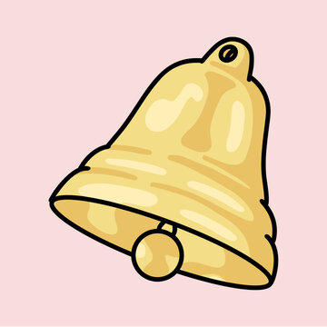 Golden Bell Notification Vector Illustration