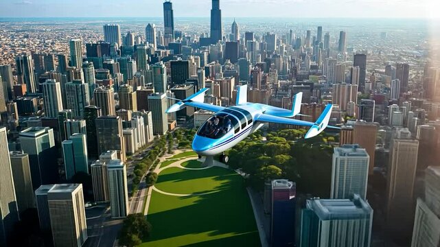 Urban eVTOL flight over Chicago