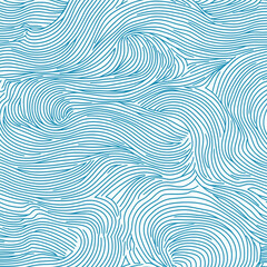 Seamless wave pattern with thin lines, Seamless pattern with blue waves. Abstract light blue background with seamless wave pattern. water