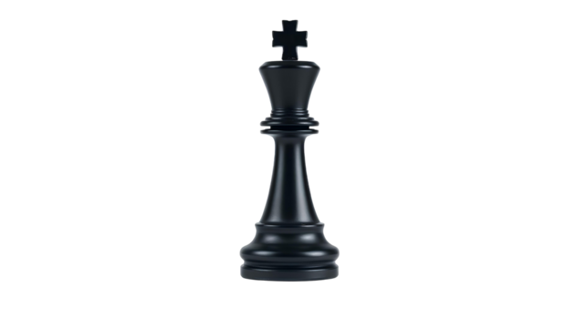Photo of black chess piece isolated on transparent background.png