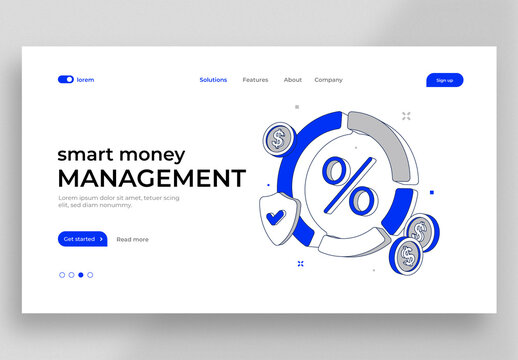 Business Concept Website with Smart Money Management Concept