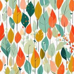 autumn leaves seamless pattern