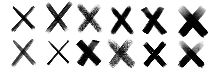 Set of abstract black crosses icons for modern design and branding