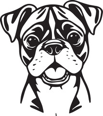 Boxer puppy. Hand drawn vector illustration