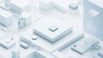 In a visually captivating portrayal of advanced home automation, a remote control device takes center stage in the futuristic interior of an AI augmented reality smart home. The minimal color scheme