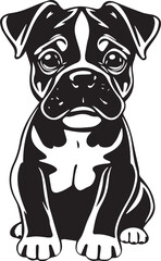 Boxer puppy. Hand drawn vector illustration