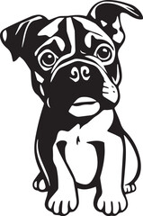 Boxer puppy. Hand drawn vector illustration