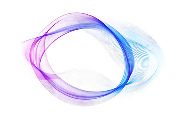 Abstract wavy lines in blue and purple hues isolated on a white background, suggesting modern design or technology. 3D Rendering